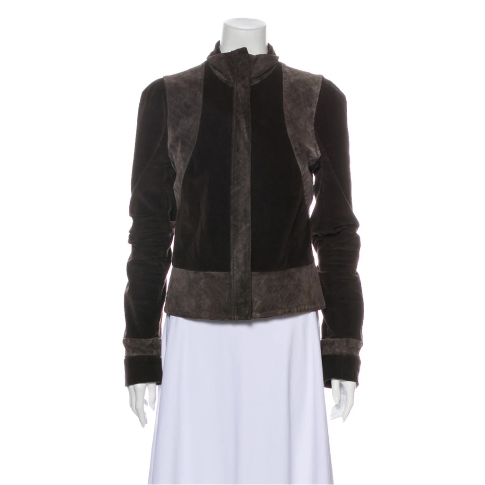 Diane von Furstenberg leather And Corduroy jacket